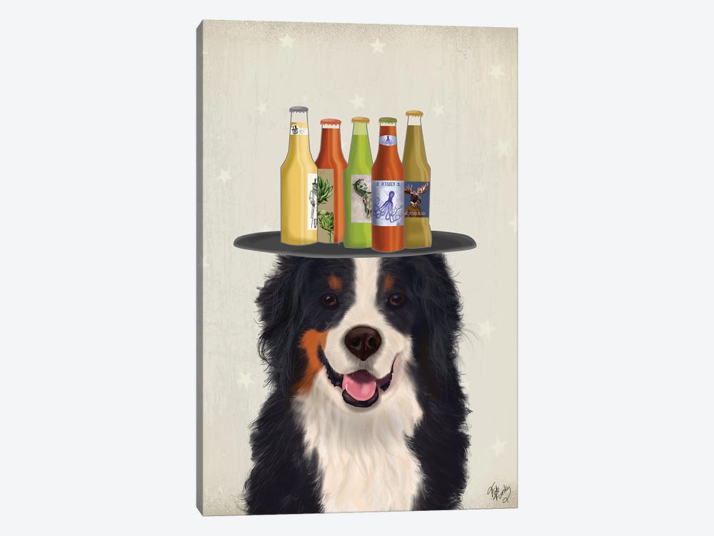 Bernese Beer Lover by Fab Funky 1-piece Canvas Artwork