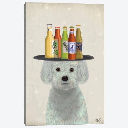 Bichon Frise Beer Lover Canvas Print #FNK1584} by Fab Funky Art Print