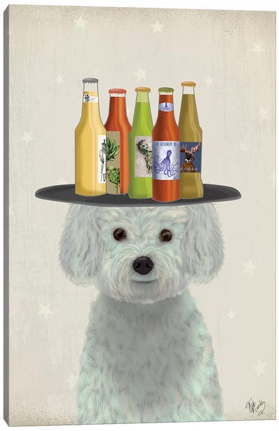 Bichon Frise Beer Lover Canvas Art Print - Beer Art