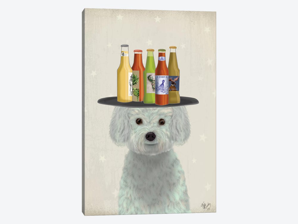Bichon Frise Beer Lover by Fab Funky 1-piece Canvas Art Print