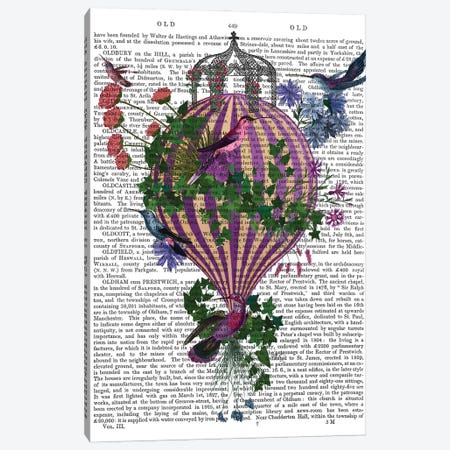 Bird Balloon 1 Book Print Canvas Print #FNK1586} by Fab Funky Art Print