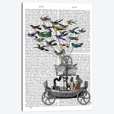 Bird Boat Book Print Canvas Print #FNK1588} by Fab Funky Canvas Wall Art