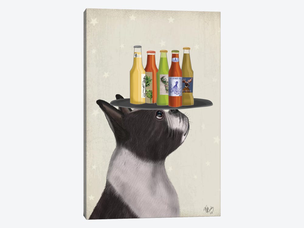 Boston Terrier Beer Lover by Fab Funky 1-piece Art Print