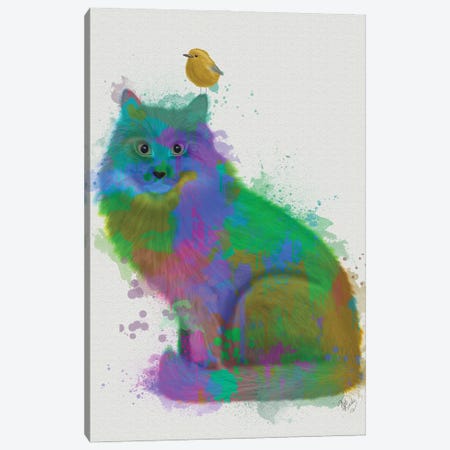 Cat Rainbow Splash 12 Canvas Print #FNK1598} by Fab Funky Canvas Print
