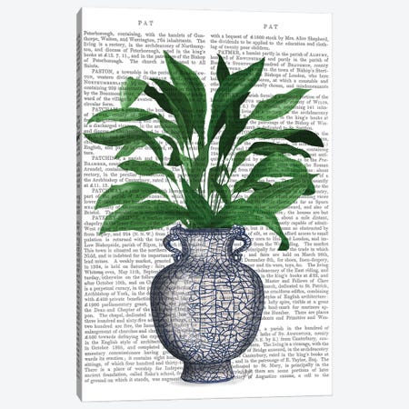 Chinoiserie Vase 2, With Plant Book Print Canvas Print #FNK1601} by Fab Funky Art Print