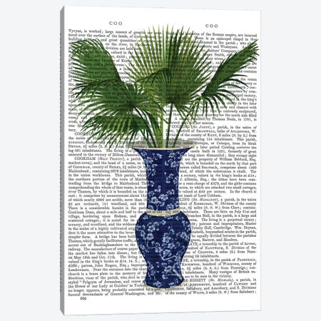 Chinoiserie Vase 8, With Plant Book Print Canvas Print #FNK1607} by Fab Funky Canvas Artwork