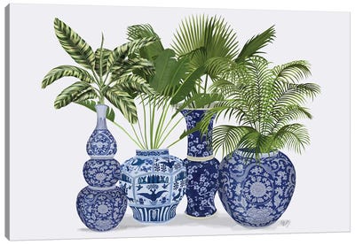 Chinoiserie Vase Group 1 Canvas Art Print - Tropical Leaf Art