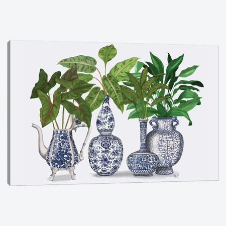 Chinoiserie Vase Group 2 Canvas Print #FNK1609} by Fab Funky Canvas Print