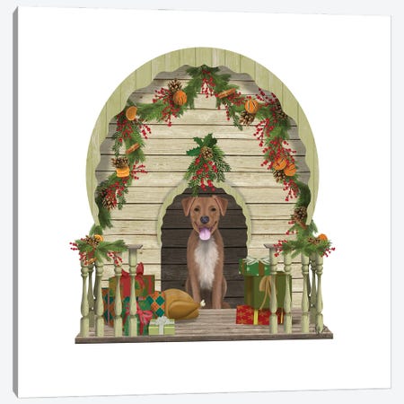 Christmas Des - Christmas Kennel - Williamsburg Canvas Print #FNK1616} by Fab Funky Canvas Print