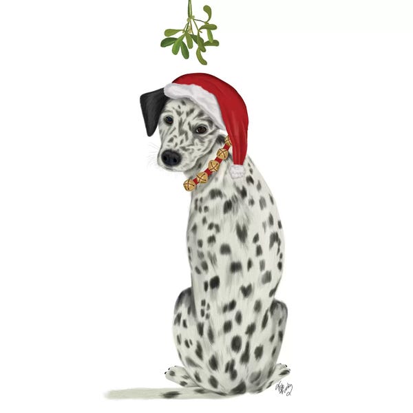 Christmas Animals: Christmas Des - Dalmatian Mistletoe by Fab Funky