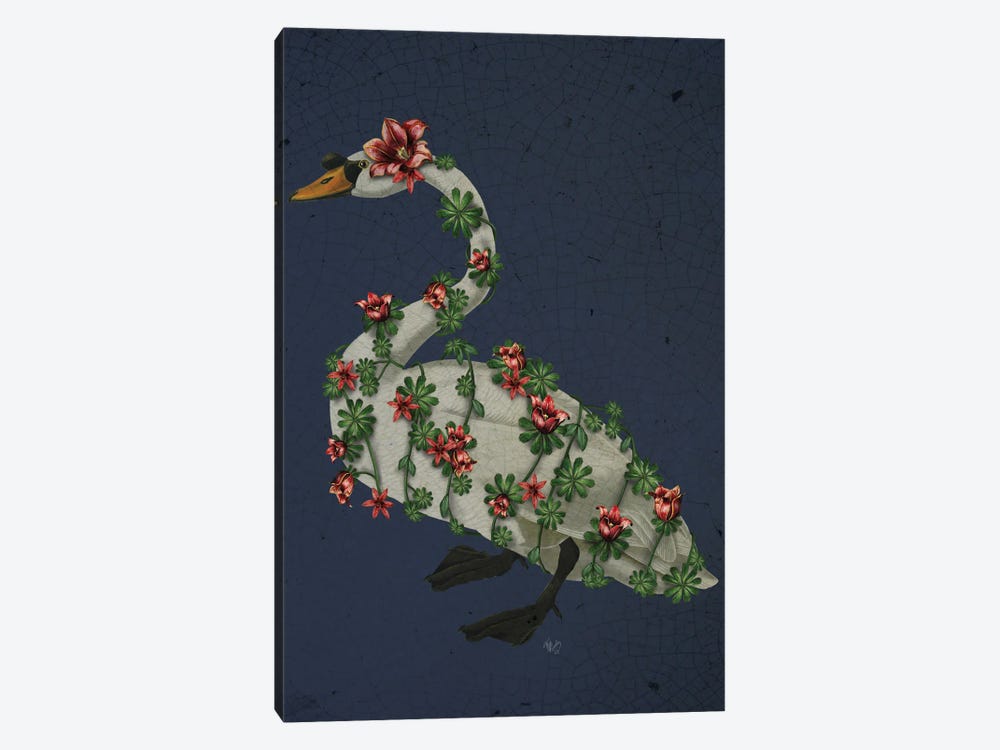 Bound Swan On Blue 1-piece Canvas Art Print