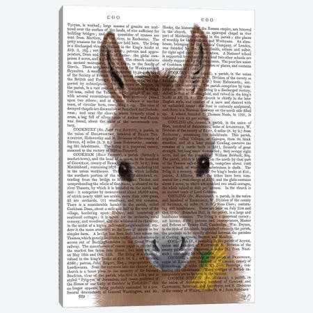 Donkey Yellow Flower Book Print Canvas Print #FNK1696} by Fab Funky Canvas Print