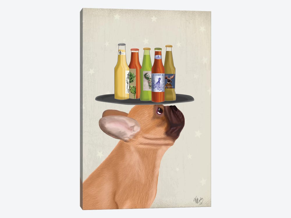 French Bulldog Beer Lover by Fab Funky 1-piece Canvas Art Print
