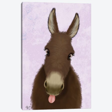 Funny Farm Donkey 1 Canvas Print #FNK1708} by Fab Funky Canvas Wall Art