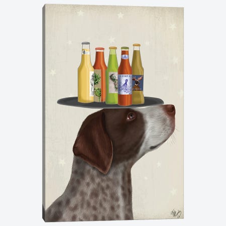 German Shorthaired Pointer Ice Cream Beer Lover Canvas Print #FNK1720} by Fab Funky Canvas Art
