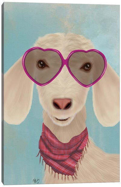 Goat Heart Glasses Canvas Art Print - Goat Art
