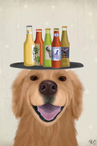 Golden Retrievers: Golden Retriever Beer Lover by Fab Funky