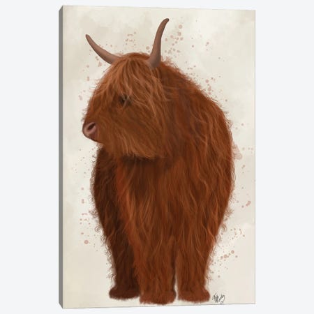 Highland Cow 4, Full Canvas Print #FNK1759} by Fab Funky Canvas Art Print