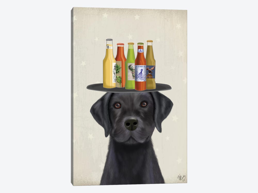 Labrador Black Beer Lover by Fab Funky 1-piece Art Print
