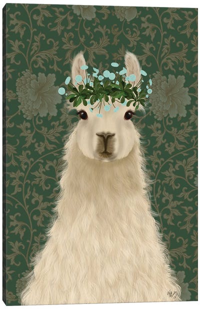Llama Bohemian 1 Canvas Art Print - Llama & Alpaca Art