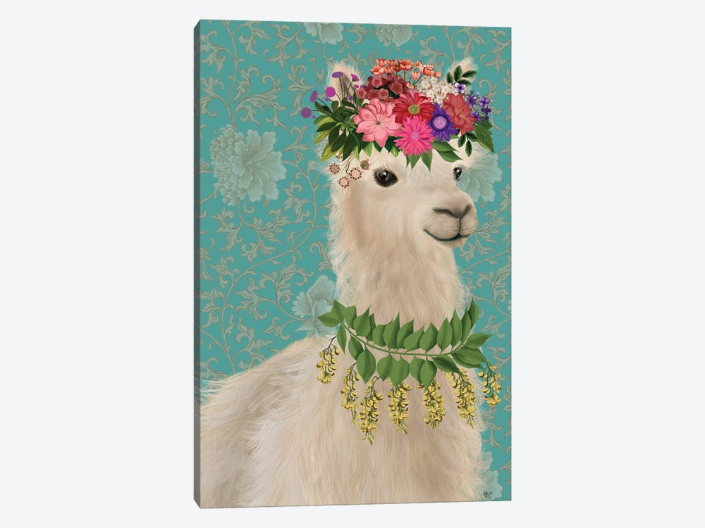 Llama Bohemian 2 by Fab Funky 1-piece Canvas Art Print