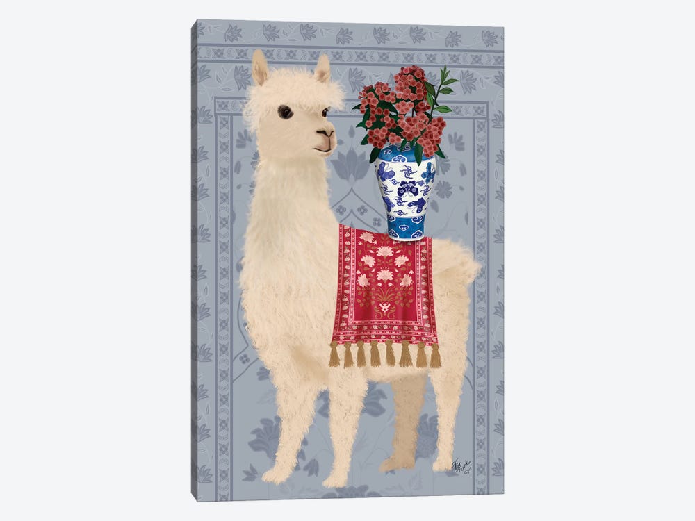 Llama Chinoiserie 2 by Fab Funky 1-piece Canvas Print