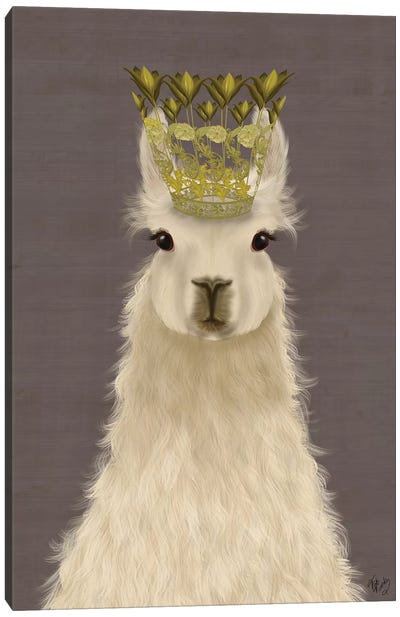 Llama Queen Canvas Art Print - Llama & Alpaca Art