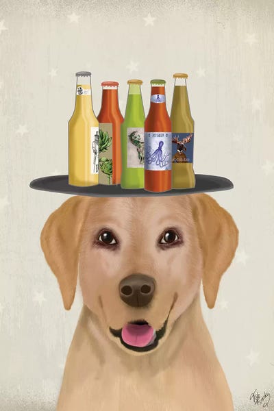 Labrador Retrievers: Labrador Yellow Beer Lover by Fab Funky
