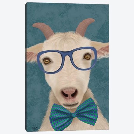 Nerdy Goat Canvas Print #FNK1843} by Fab Funky Canvas Print
