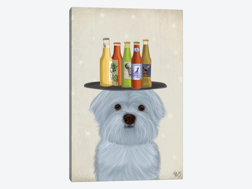 Maltese Beer Lover by Fab Funky 1-piece Canvas Print