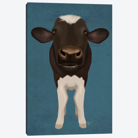 Nosey Cow 2 Canvas Print #FNK1856} by Fab Funky Art Print