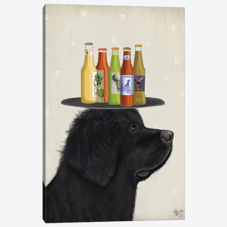 Newfoundland Beer Lover Canvas Print #FNK1874} by Fab Funky Canvas Art Print