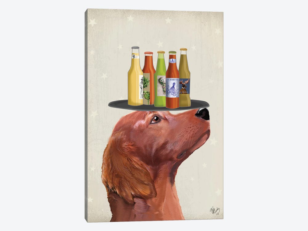 Red Setter Beer Lover by Fab Funky 1-piece Canvas Art Print