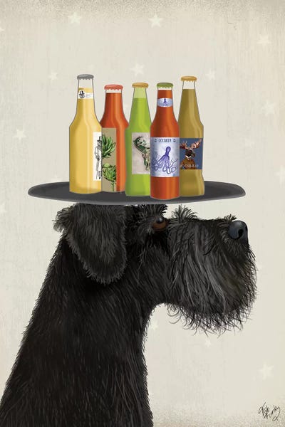 Schnauzers: Schnauzer Black Beer Lover by Fab Funky