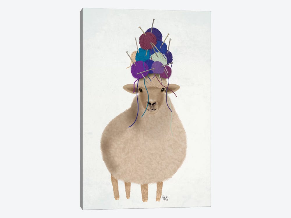 Sheep with Wool Hat, Full by Fab Funky 1-piece Canvas Art
