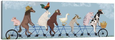 Tandem Farm Animals Canvas Art Print - Goat Art