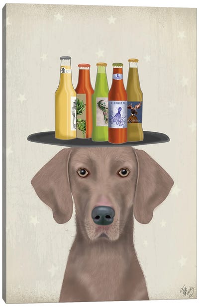 Weimerarner Beer Lover Canvas Art Print