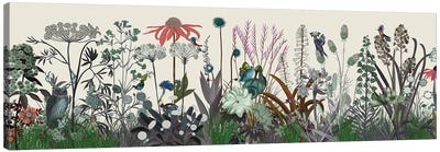 Wildflower Bloom Canvas Art Print - 3-Piece Panoramic Art