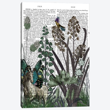 Wildflower Bloom, Horse Book Print Canvas Print #FNK1918} by Fab Funky Art Print