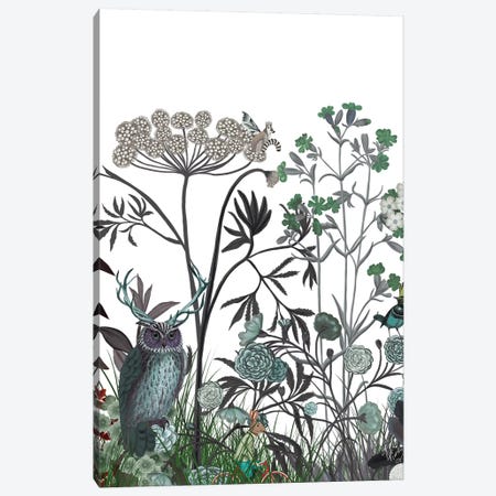 Wildflower Bloom, Owl Canvas Print #FNK1921} by Fab Funky Canvas Artwork