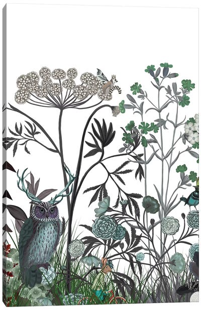Wildflower Bloom, Owl Canvas Art Print - Fab Funky