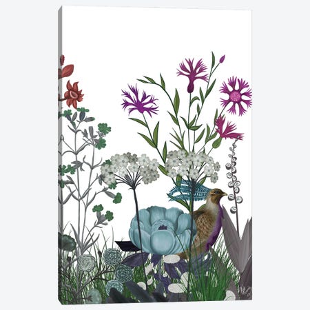 Wildflower Bloom, Partridge Canvas Print #FNK1923} by Fab Funky Canvas Art