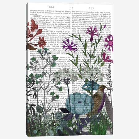 Wildflower Bloom, Partridge Book Print Canvas Print #FNK1924} by Fab Funky Canvas Print