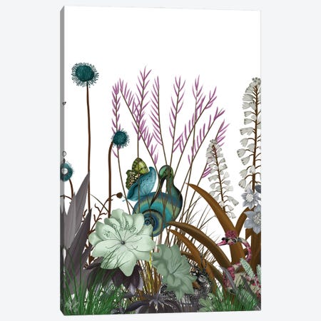 Wildflower Bloom, Snail Bird Canvas Print #FNK1927} by Fab Funky Canvas Print