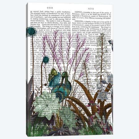 Wildflower Bloom, Snail Bird Book Print Canvas Print #FNK1928} by Fab Funky Canvas Art