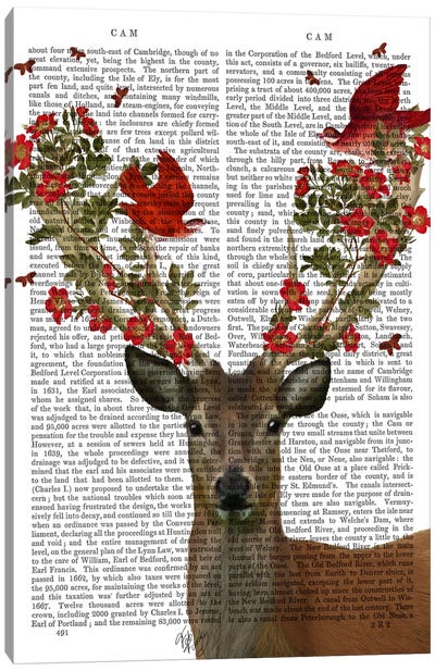 Deer And Love Birds Canvas Art Print