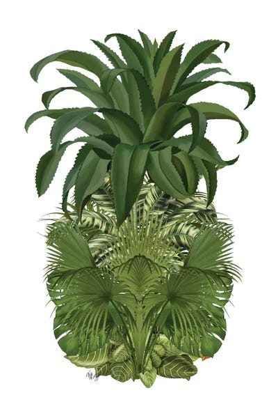 Pineapples: Floral Pineapple IV by Fab Funky