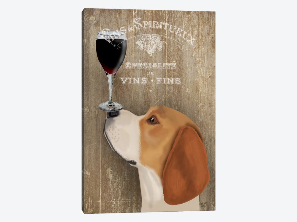 Dog Au Vine Beagle by Fab Funky 1-piece Art Print