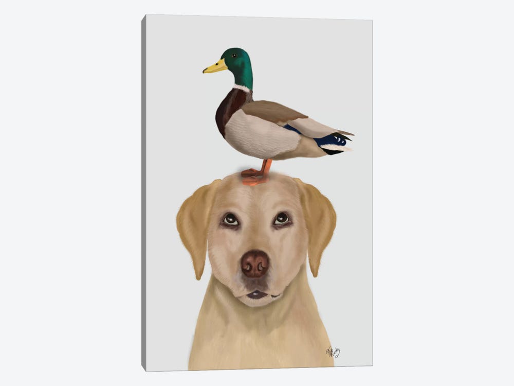 Labrador And Duck II by Fab Funky 1-piece Art Print