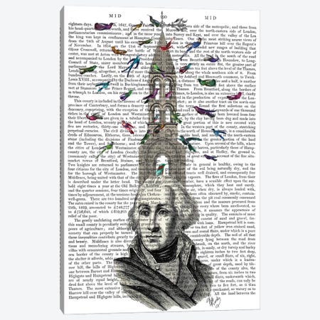 Man With Bird Tower I Canvas Print #FNK351} by Fab Funky Canvas Wall Art
